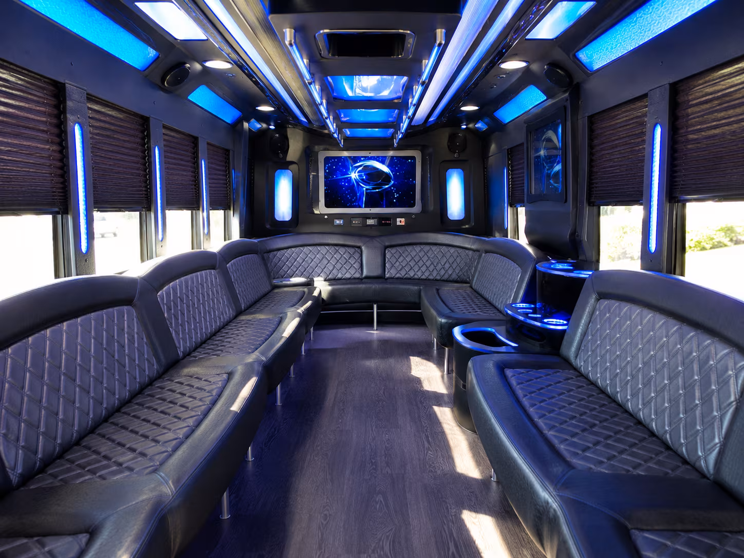 inglewood 28 passenger party bus inside